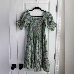 Mille Women’s Kiki Smocked Floral Mini Dress Caribbean Floral Size Small